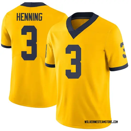 Men's A.J. Henning Michigan Wolverines Limited Brand Jordan Maize Football College Jersey
