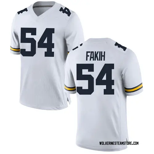 Men's Adam Fakih Michigan Wolverines Replica White Brand Jordan Football College Jersey