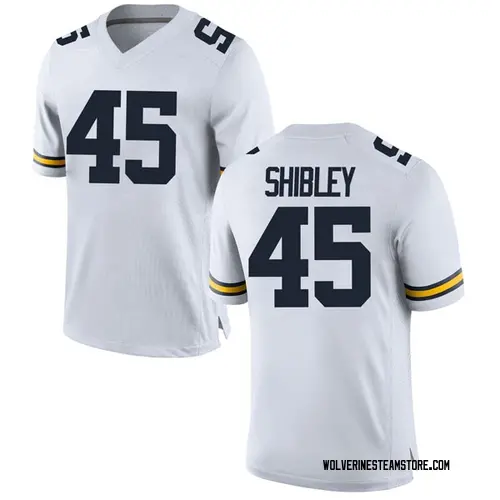 Men's Adam Shibley Michigan Wolverines Replica White Brand Jordan Football College Jersey