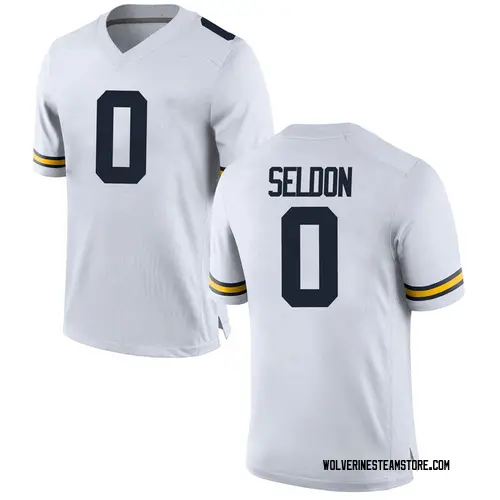 Men's Andre Seldon Michigan Wolverines Game White Brand Jordan Football College Jersey