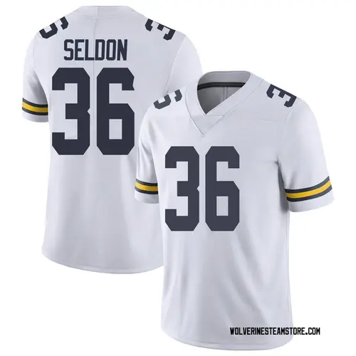 Men's Andre Seldon Michigan Wolverines Limited White Brand Jordan Football College Jersey