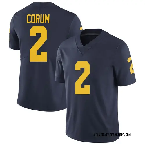 Men's Blake Corum Michigan Wolverines Limited Navy Brand Jordan Football College Jersey