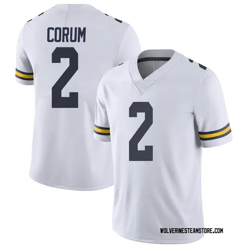 Men's Blake Corum Michigan Wolverines Limited White Brand Jordan Football College Jersey