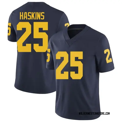 Men's Brand Jordan Hassan Haskins Michigan Wolverines Limited Navy Football College Jersey