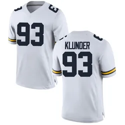 Men's Brand Jordan Joey Klunder Michigan Wolverines Game White Football College Jersey