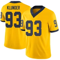 Men's Brand Jordan Joey Klunder Michigan Wolverines Limited Maize Football College Jersey