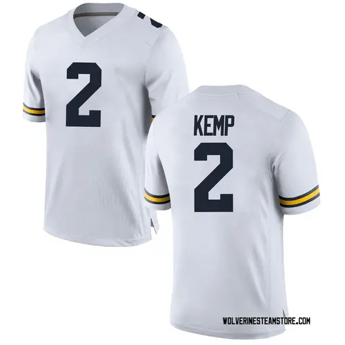 Men's Carlo Kemp Michigan Wolverines Replica White Brand Jordan Football College Jersey