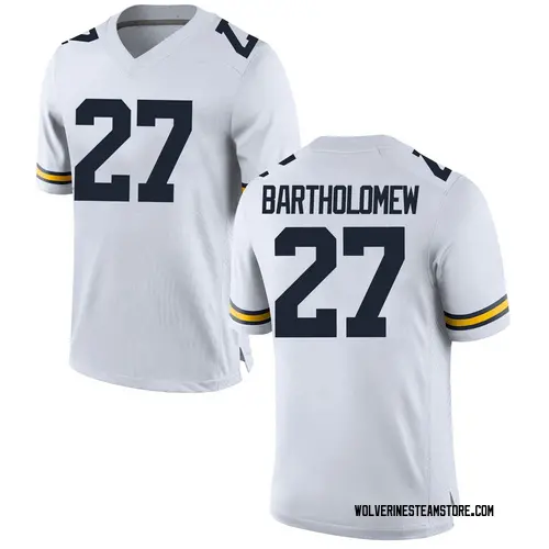 Men's Christian Bartholomew Michigan Wolverines Replica White Brand Jordan Football College Jersey