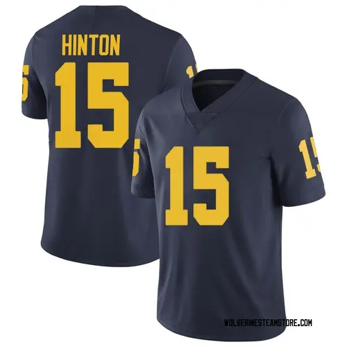 Men's Christopher Hinton Michigan Wolverines Limited Navy Brand Jordan Football College Jersey
