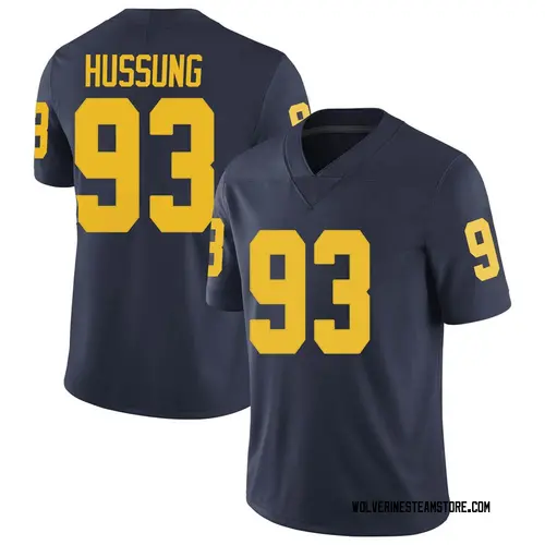 Men's Cole Hussung Michigan Wolverines Limited Navy Brand Jordan Football College Jersey