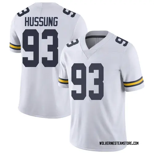 Men's Cole Hussung Michigan Wolverines Limited White Brand Jordan Football College Jersey