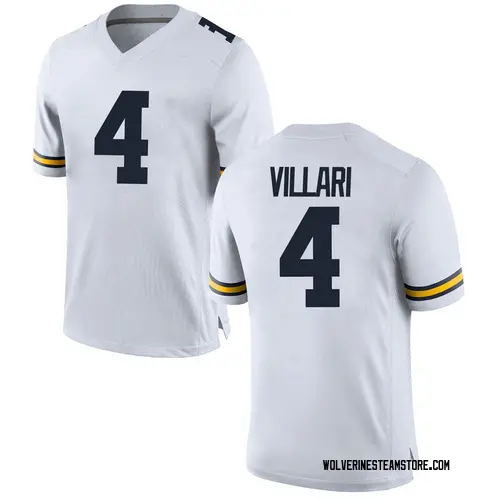 Men's Dan Villari Michigan Wolverines Game White Brand Jordan Football College Jersey
