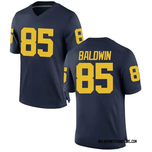 Men's Daylen Baldwin Michigan Wolverines Game Navy Brand Jordan Football College Jersey