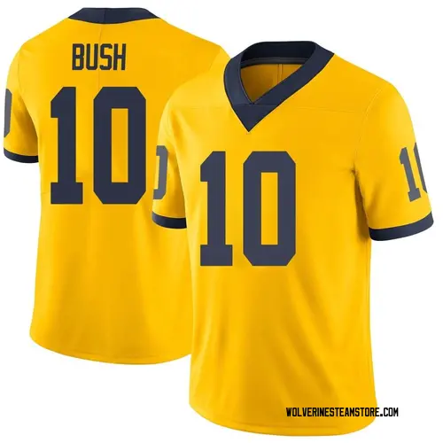 Men's Devin Bush Michigan Wolverines Limited Brand Jordan Maize Football College Jersey