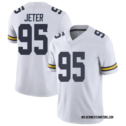 Men's Donovan Jeter Michigan Wolverines Limited White Brand Jordan Football College Jersey