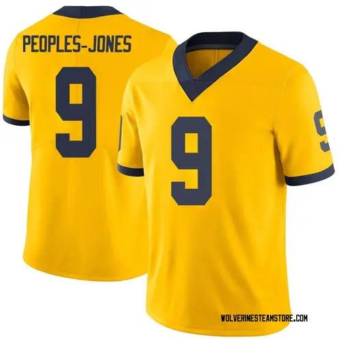 Men's Donovan Peoples-Jones Michigan Wolverines Limited Brand Jordan Maize Football College Jersey
