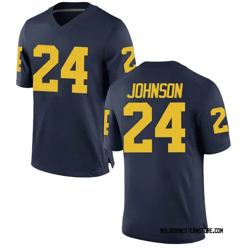 Men's George Johnson Michigan Wolverines Replica Navy Brand Jordan Football College Jersey