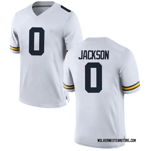 Men's Giles Jackson Michigan Wolverines Replica White Brand Jordan Football College Jersey