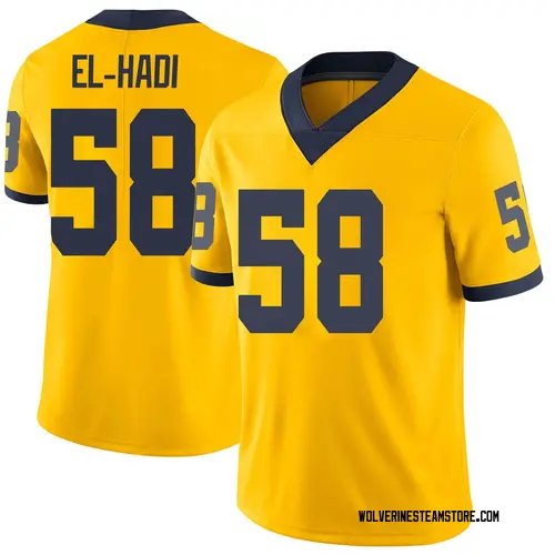 Men's Giovanni El-Hadi Michigan Wolverines Limited Brand Jordan Maize Football College Jersey
