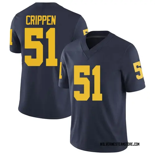 Men's Greg Crippen Michigan Wolverines Limited Navy Brand Jordan Football College Jersey