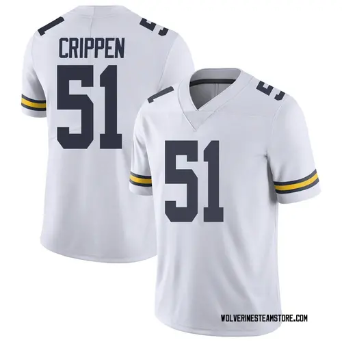 Men's Greg Crippen Michigan Wolverines Limited White Brand Jordan Football College Jersey