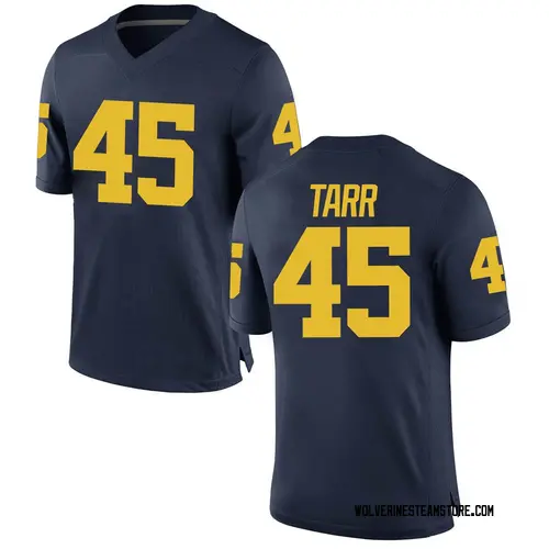 Men's Greg Tarr Michigan Wolverines Game Navy Brand Jordan Football College Jersey
