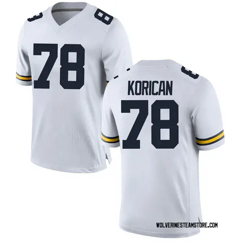 Men's Griffin Korican Michigan Wolverines Replica White Brand Jordan Football College Jersey