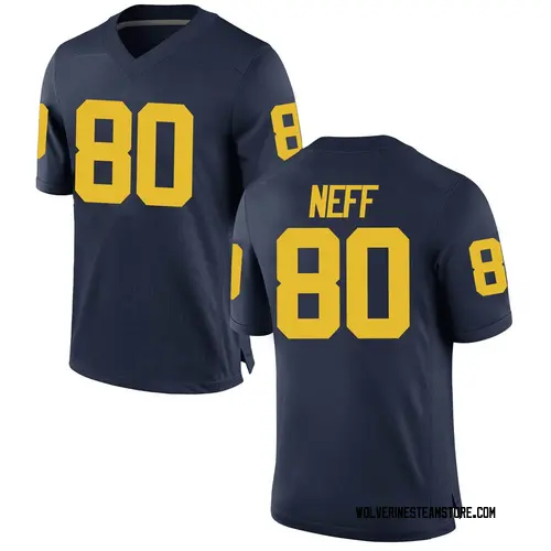 Men's Hunter Neff Michigan Wolverines Game Navy Brand Jordan Football College Jersey