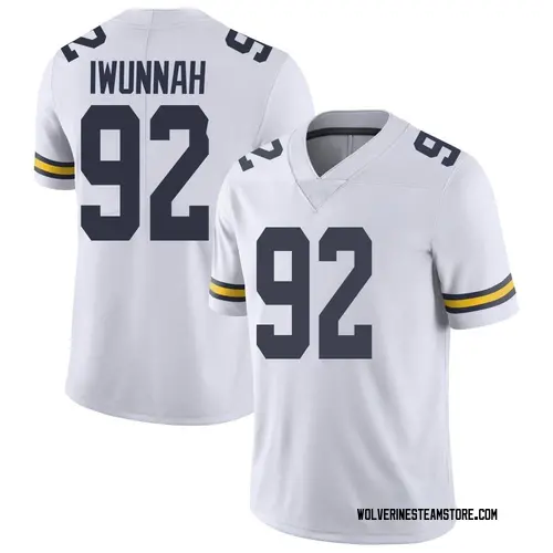 Men's Ike Iwunnah Michigan Wolverines Limited White Brand Jordan Football College Jersey