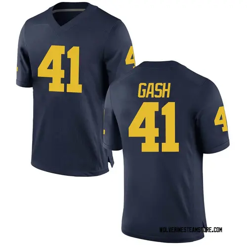Men's Isaiah Gash Michigan Wolverines Game Navy Brand Jordan Football College Jersey
