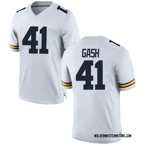 Men's Isaiah Gash Michigan Wolverines Game White Brand Jordan Football College Jersey