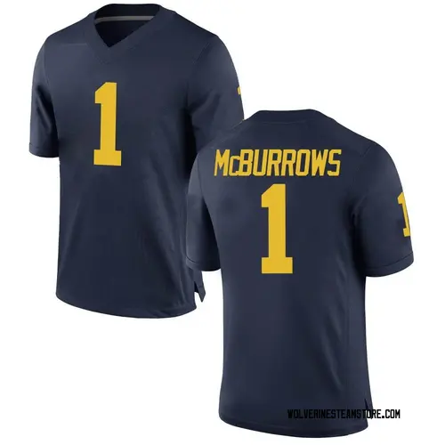 Men's Ja'Den Mcburrows Michigan Wolverines Game Navy Brand Jordan Football College Jersey
