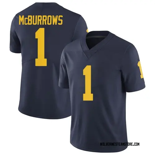 Men's Ja'Den Mcburrows Michigan Wolverines Limited Navy Brand Jordan Football College Jersey