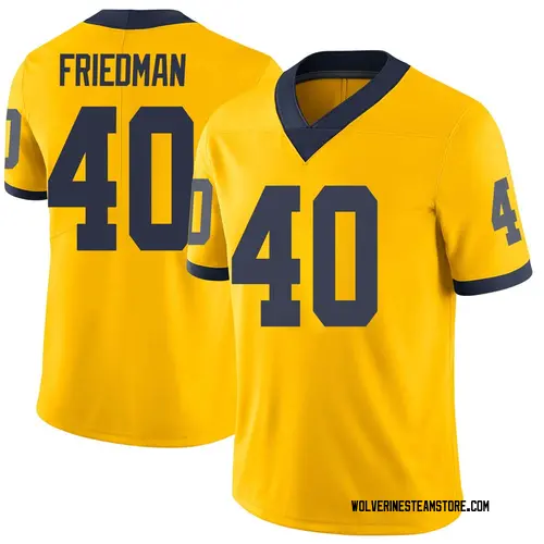 Men's Jake Friedman Michigan Wolverines Limited Brand Jordan Maize Football College Jersey