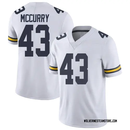 Men's Jake McCurry Michigan Wolverines Limited White Brand Jordan Football College Jersey