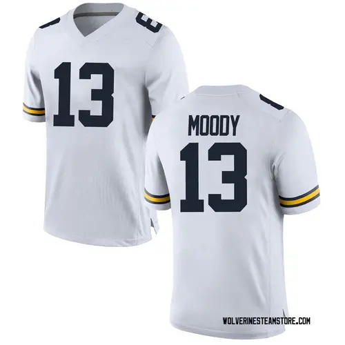 Men's Jake Moody Michigan Wolverines Game White Brand Jordan Football College Jersey