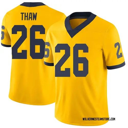Men's Jake Thaw Michigan Wolverines Limited Brand Jordan Maize Football College Jersey