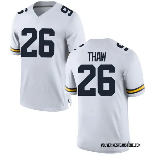Men's Jake Thaw Michigan Wolverines Replica White Brand Jordan Football College Jersey