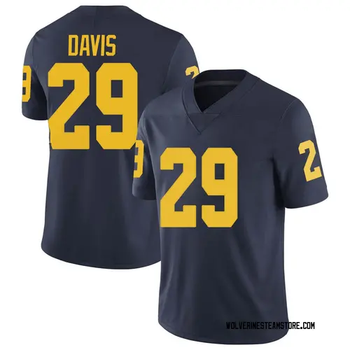 Men's Jared Davis Michigan Wolverines Limited Navy Brand Jordan Football College Jersey