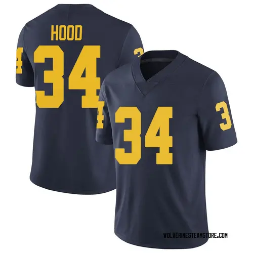 Men's Jaydon Hood Michigan Wolverines Limited Navy Brand Jordan Football College Jersey