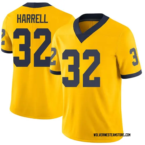 Men's Jaylen Harrell Michigan Wolverines Limited Brand Jordan Maize Football College Jersey