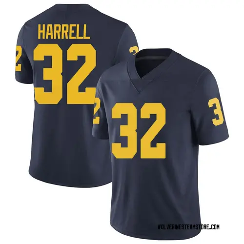 Men's Jaylen Harrell Michigan Wolverines Limited Navy Brand Jordan Football College Jersey