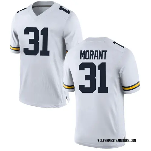 Men's Jordan Morant Michigan Wolverines Game White Brand Jordan Football College Jersey