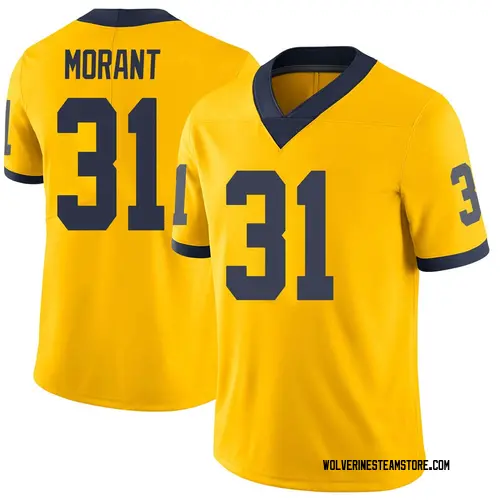 Men's Jordan Morant Michigan Wolverines Limited Brand Jordan Maize Football College Jersey