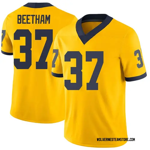 Men's Josh Beetham Michigan Wolverines Limited Brand Jordan Maize Football College Jersey