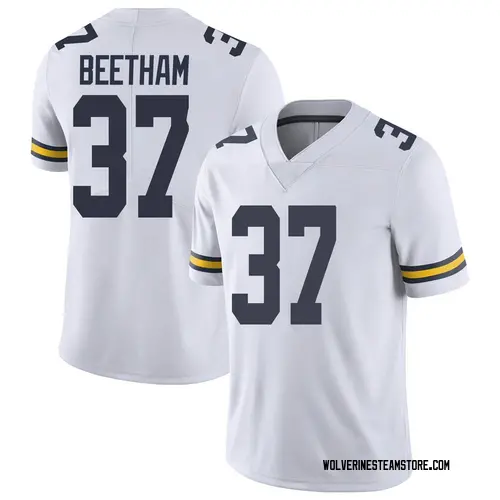 Men's Josh Beetham Michigan Wolverines Limited White Brand Jordan Football College Jersey