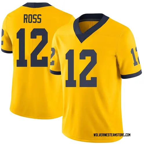Men's Josh Ross Michigan Wolverines Limited Brand Jordan Maize Football College Jersey