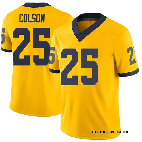 Men's Junior Colson Michigan Wolverines Limited Brand Jordan Maize Football College Jersey