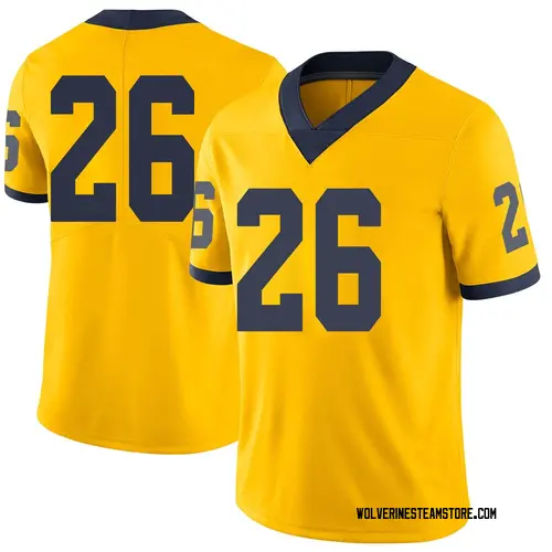 Men's Kalel Mullings Michigan Wolverines Limited Brand Jordan Maize Football College Jersey