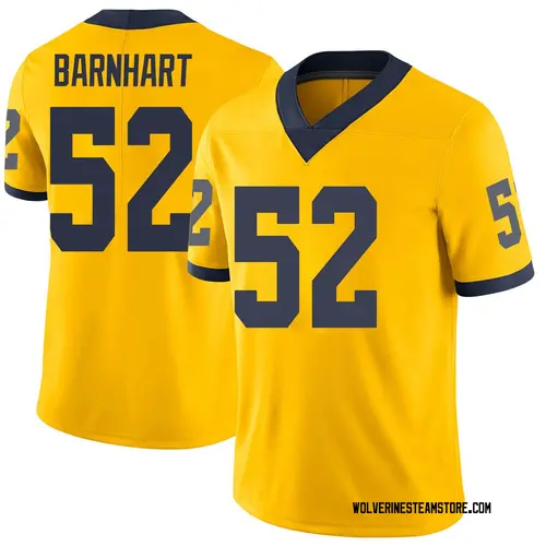 Men's Karsen Barnhart Michigan Wolverines Limited Brand Jordan Maize Football College Jersey